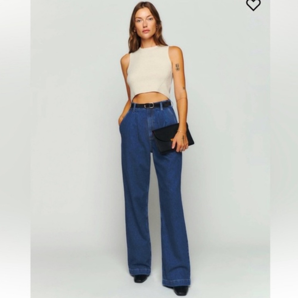 Reformation Montauk pleated high rise Twill pants size 27? ( see measurements)